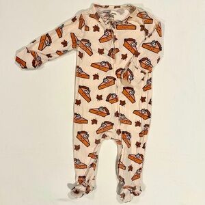 Caden Lane Pumpkin Pie Footie Boys 3-6M Girls Bamboo Thanksgiving Here For The